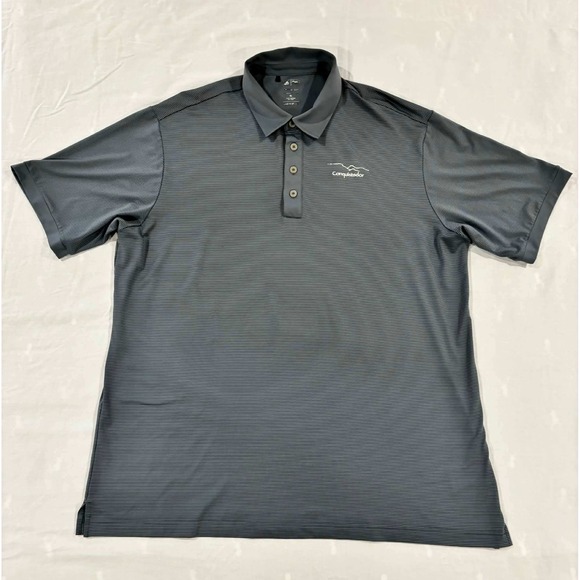 adidas Other - Adidas Climalite Golf‎ Polo Shirt Mens XL Grey Striped Conquistador Logo